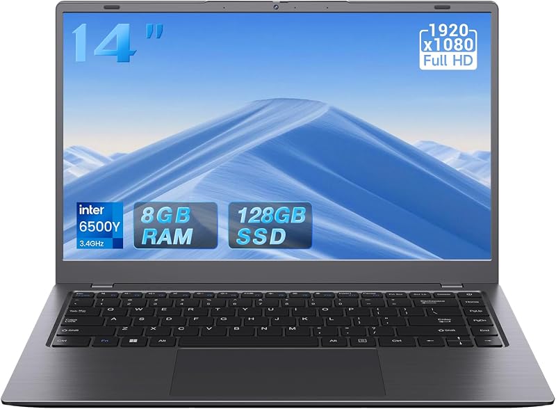 MAXVELTH Laptop Computer, Pentium Gold up to 3.4GHz (Beats Pentium, Celeron), Type-C PD, HDMI, USB 3.2, TF Card Slot, 14" FHD IPS, 8GB RAM, 128GB SSD, Up to 2TB, Laptop for Student, Business, Office