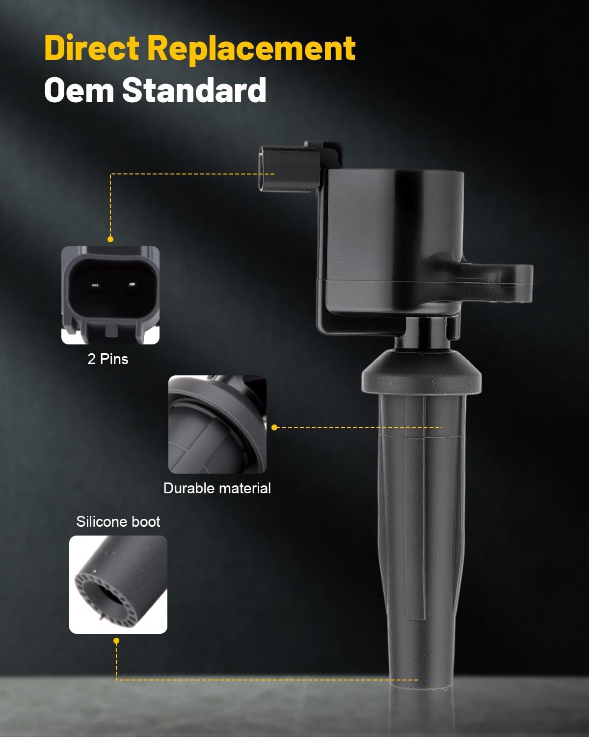 OCPTY Ignition Coils Compatible 2010-2013 for Ford Transit Connect 2.0L/L4,2005-2008 for Mazda Tribute 2.3L/L4 2-Pins Coil Packs Replacement: FD505 4-PCS