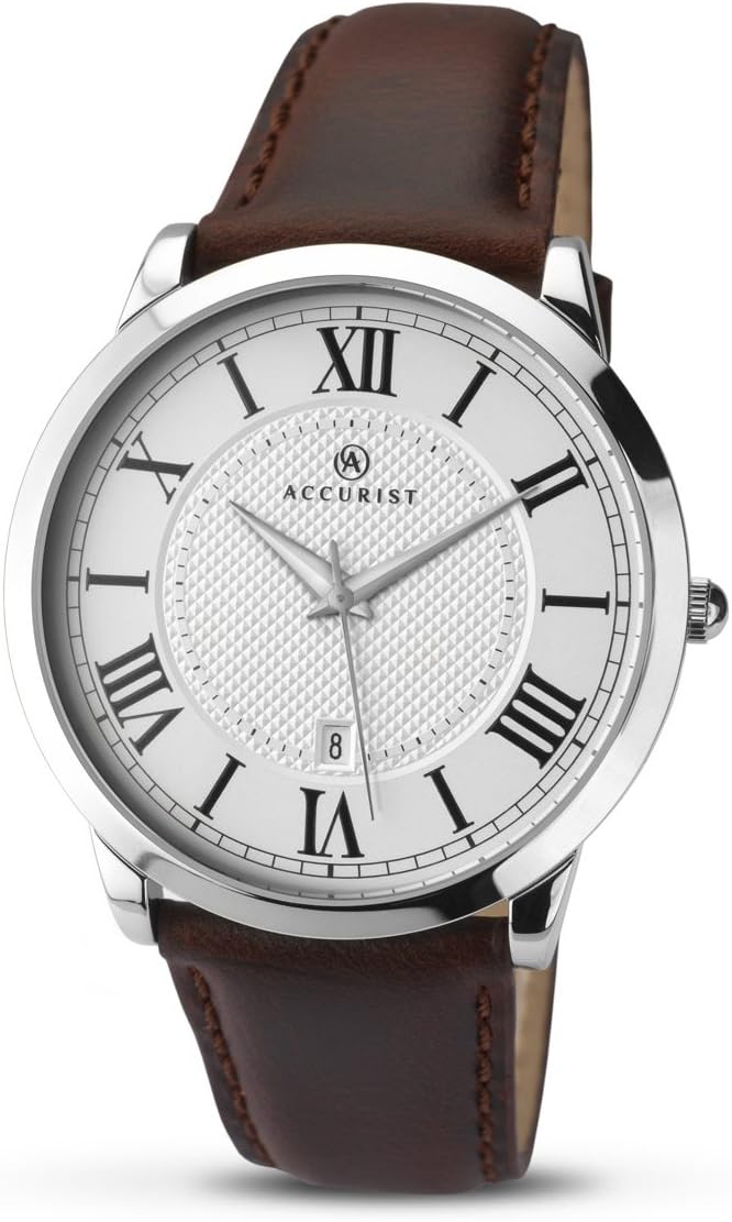 Accurist Mens Quartz Watch, Analogue Classic Display and Leather Strap 7096