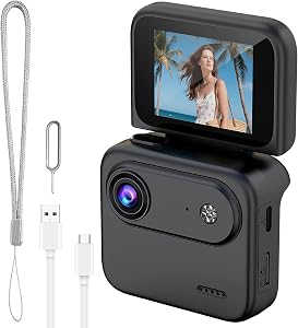 OBEST Action Camera 1080P, 140 ° Wide-Angle 4K Sports Camera, with a 2.0-Inch Flip Screen, Portable POV Camera, for Travel and Outdoor Sports