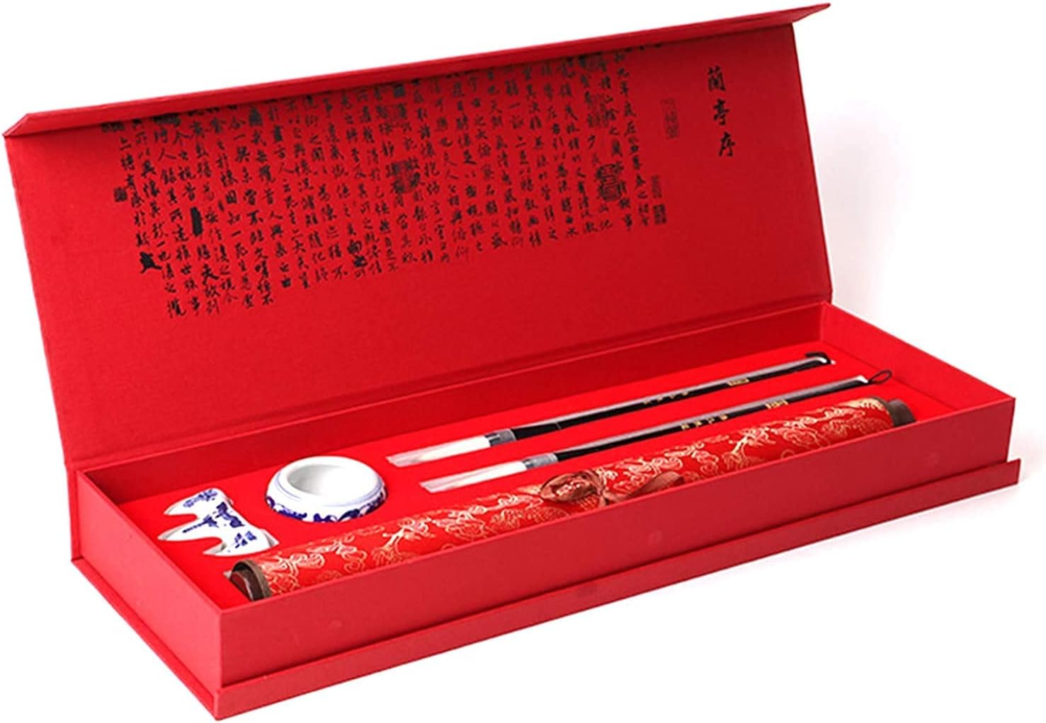 chinese calligraphy writing sumi with roll-up brush japanese brush painting kit Chinese Calligraphy Set - with Sumi Brush and Rewritable Water Writing Cloth with Storage Box for Beginners Practice Wri