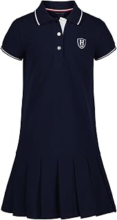 Vestido polo de punto de manga corta para niña, ropa informal para el día a día, ajuste suave y cómodo