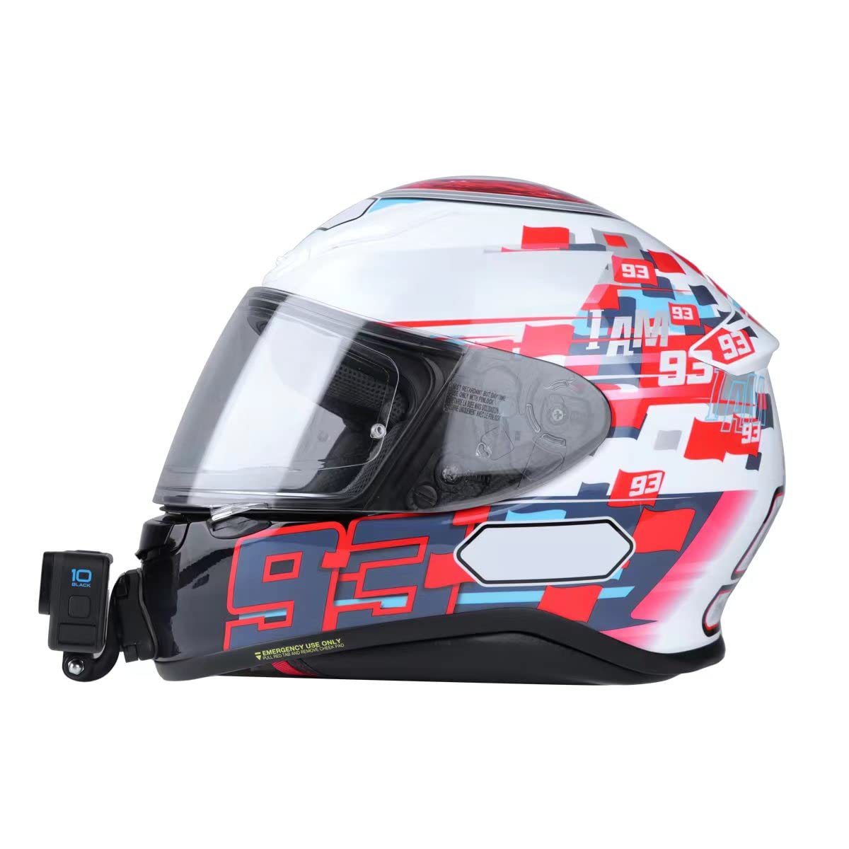 Lupholue Motorcycle Helmet Chin Mount with Curved Base Mount and Sticky Pads for GoPro Hero 10 9 8 7 Black Silver White 6 5 4 Osmo Special for Helmet SHOEI Z7