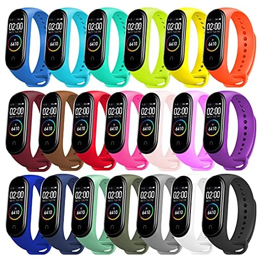 BANGTING 20 Pezzi Cinturino Compatibile con Xiaomi Mi Band 4 / Xiaomi Mi Band 3, Braccialetto Ricambio Bracciali Cover Mi Fit 3 (20 Colori)