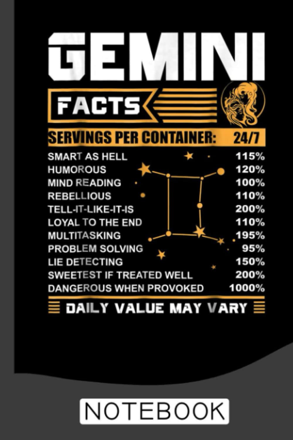 Gemini Facts Notebook: Zodiac Notebook | Astrology Journal | Gemini Zodiac Book | 120 Lined Pages