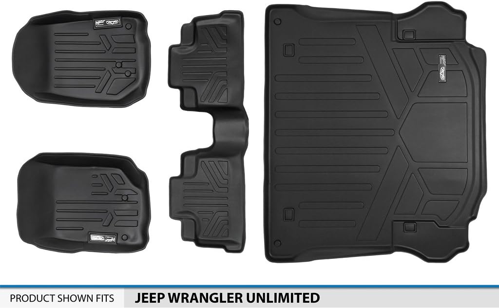 SMARTLINER Custom Fit Floor Mats and Cargo Liner Set for 2011-2013 Jeep Wrangler