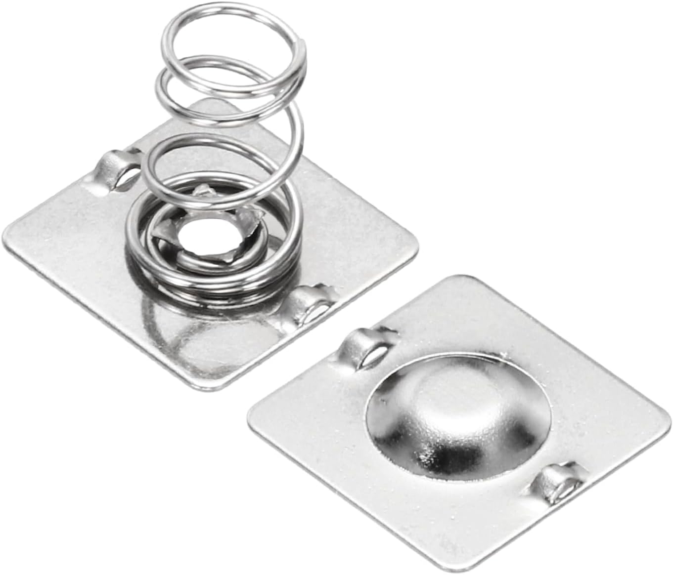 MECCANIXITY 10 Set AA Battery Contact Spring Nickeling Plate, 12 mm x 12mm Positive to Negative Conversion Spring Replacement for PCB Mounting and Battery Holders