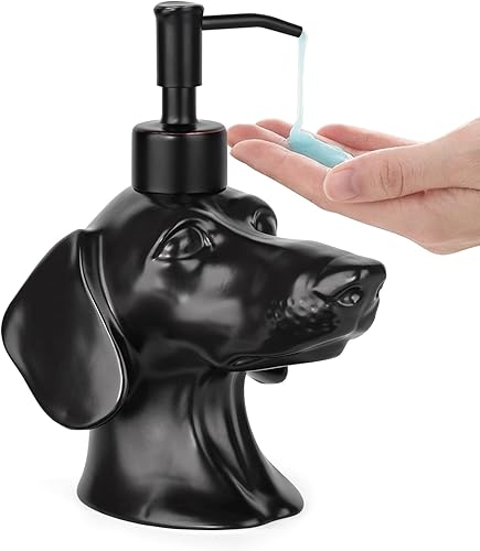 Miniatura 7 de Dispensador de Bomba de Cerámica de Acero Inoxidable en Forma de Perro Salchicha para Jabón/Loción/Desinfectante de Manos Weiner, Regalo para