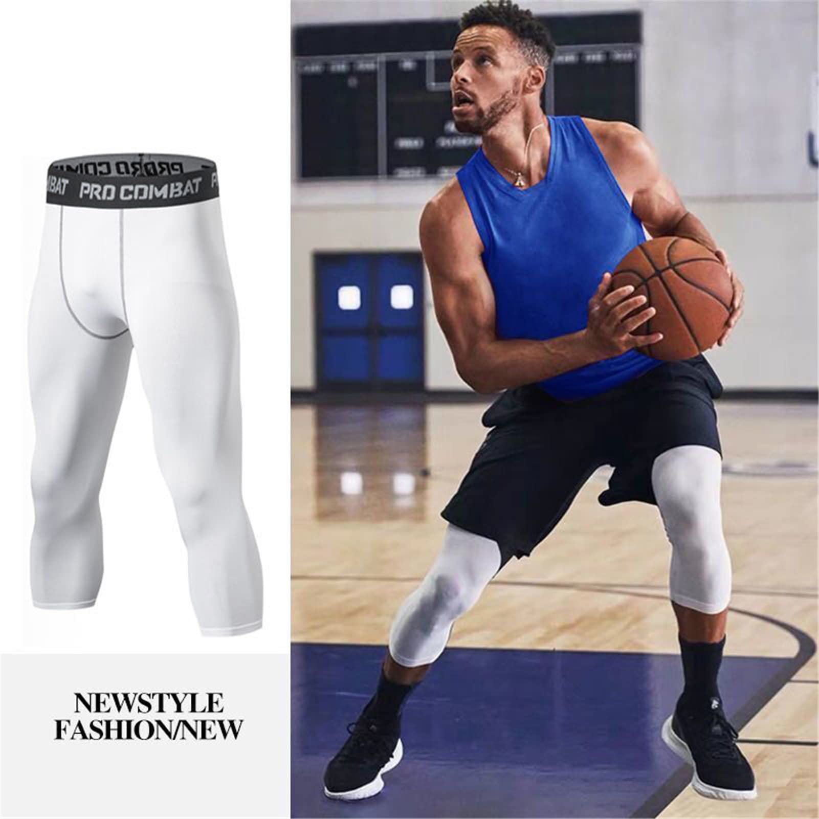 3/4 Legging - Legging De Sport Léger, Legging De Compression pour Homme - Legging 3/4 - Legging Homme - Pantalon De Sport Multi-Voies