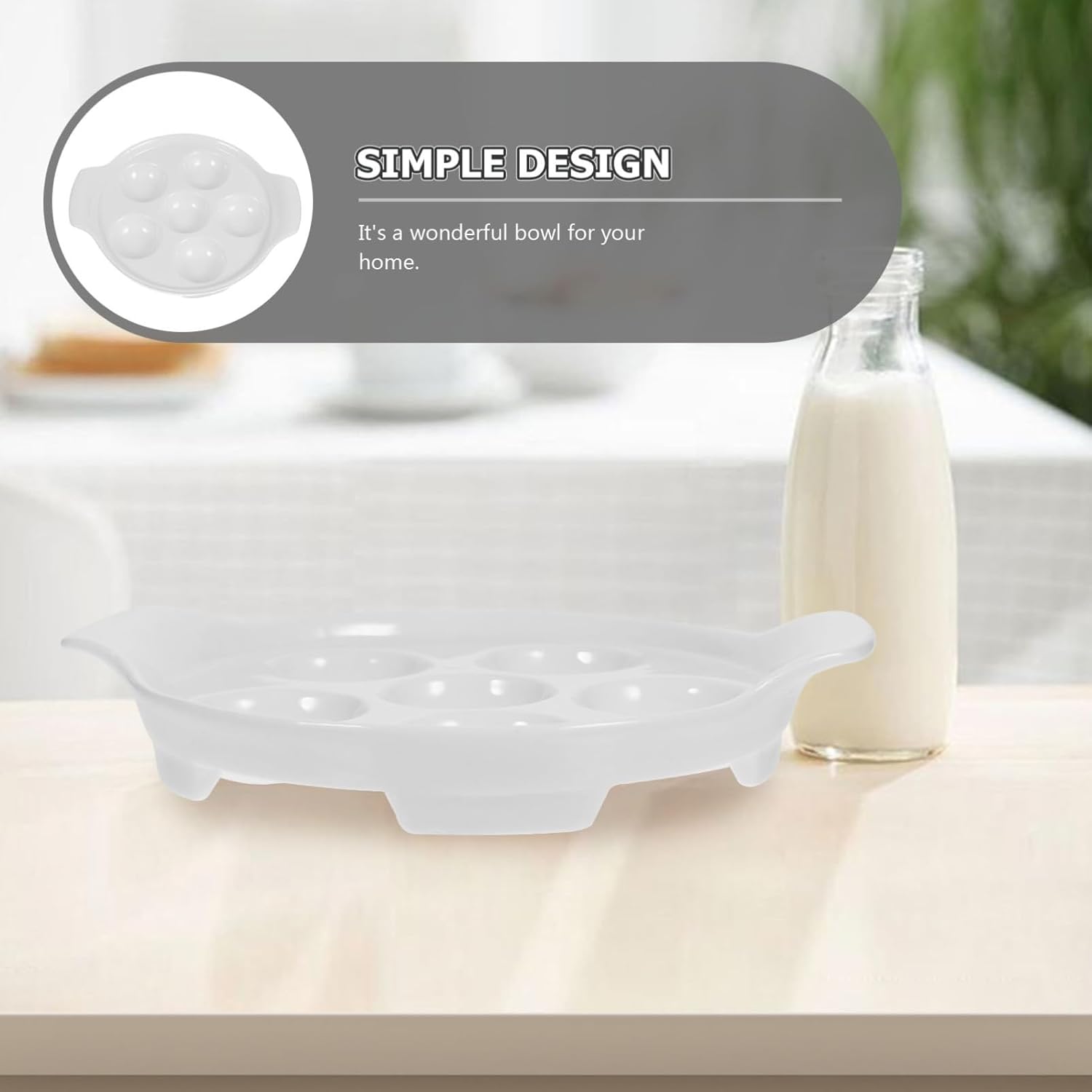 Garneck 4pcs Ceramic Snail Dishes High-temperature Resistant Porcelain Escargot Plates with Handles Versatile Baking Dish for Snails Seafood and More