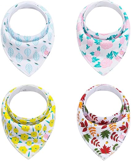 Amazon Co Jp スタイ よだれかけ 4枚セット 女の子 男の子 おしゃれ ベビー 赤ちゃん 三角 食事用スタイ 離乳食 ビブ 防水 出産祝い お食事エプロン 保育園 入学準備 綿100 カラー３ ベビー マタニティ