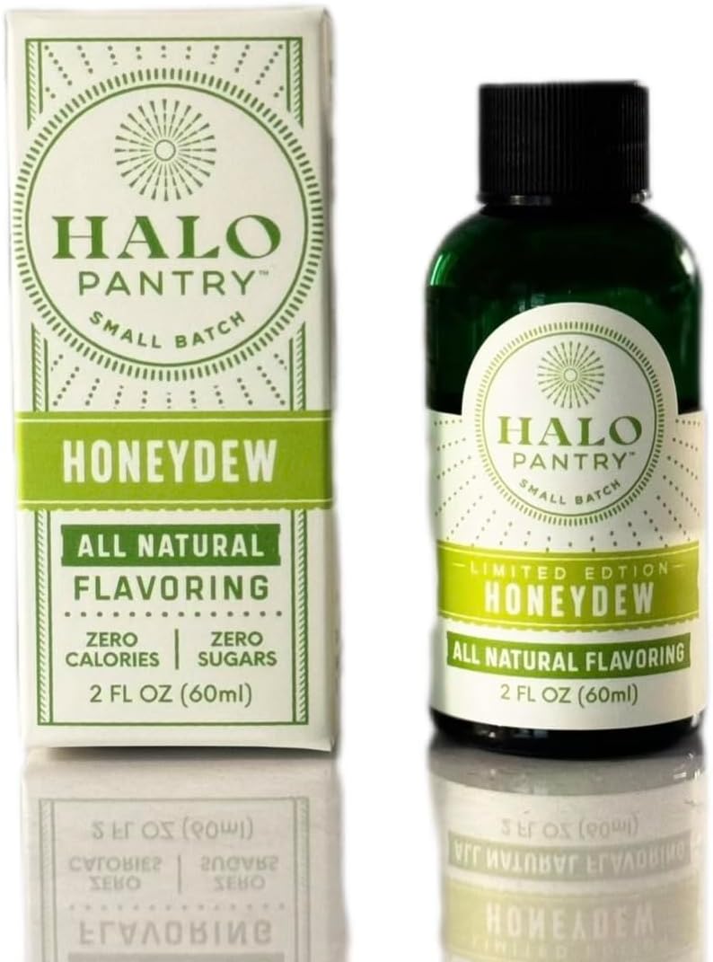 Natural HONEYDEW Flavoring Extract by HALO PANTRY (2oz bottle) | Water-Soluble, Dye-Free/Colorless, Gluten-Free, Dairy Free, Zero Sugars, NO Sweeteners, NO Calories | Perfect for customizing ANY baking, candy, dessert or drink recipes