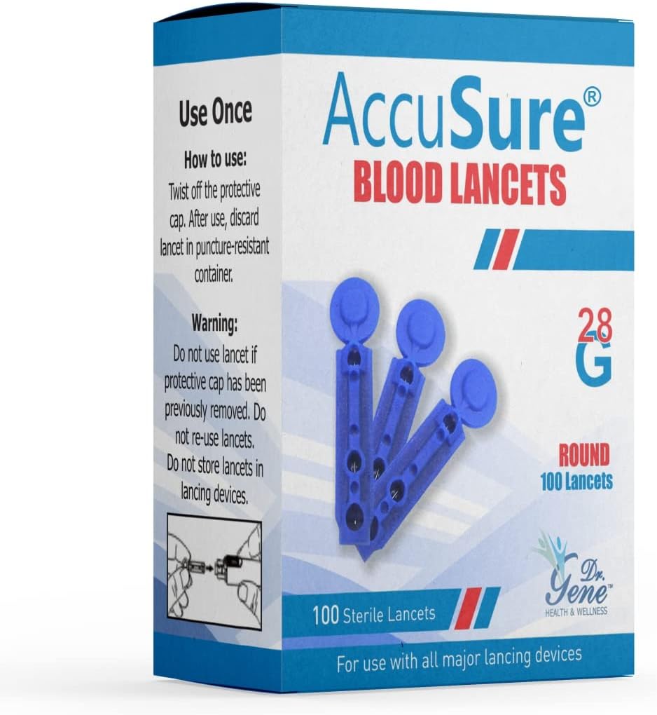 AccuSure Round Lancets (Blue) (100)
