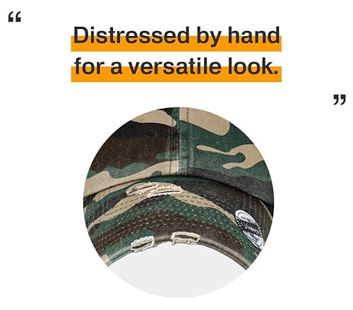 Kbethos Kbe-Vintage Cam Vintage Washed Cotton Baseball Cap, Camo #TOP4