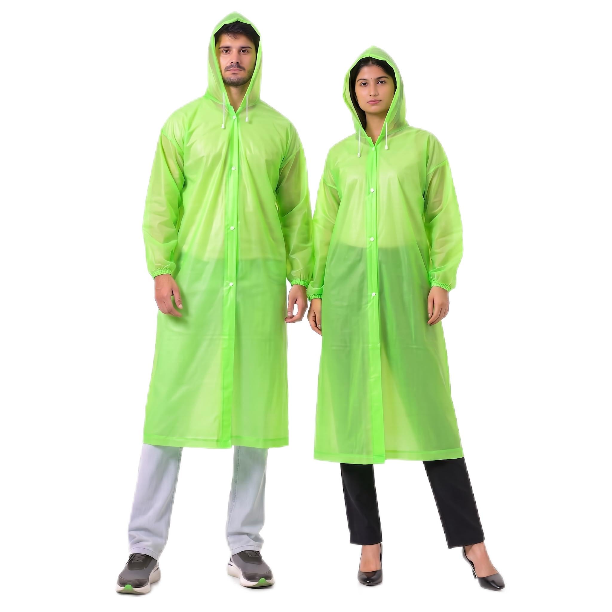 universal hub EVA Poncho Raincoat for Men & Women, Lightweight Waterproof Coat with Hood, Adjustable Drawstring, Button Closure Reusable & Durable Outdoor Rainwear-picture-13
