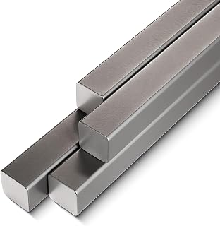 Rocaris 4-Pack 7/8" x 7/8" x 12" A36 Hot Rolled Steel Square Bars - Weldable Key Stock Rods for DIY Welding & Mechanical Projects