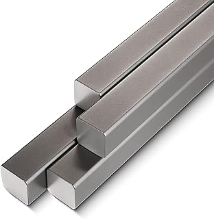 Rocaris 4 Pcs 7/8" x 7/8" x 12" Hot Rolled Steel Square Bar, Weldable A36 Key Stock Steel Rod for Various Mechanical Parts or DIY Project