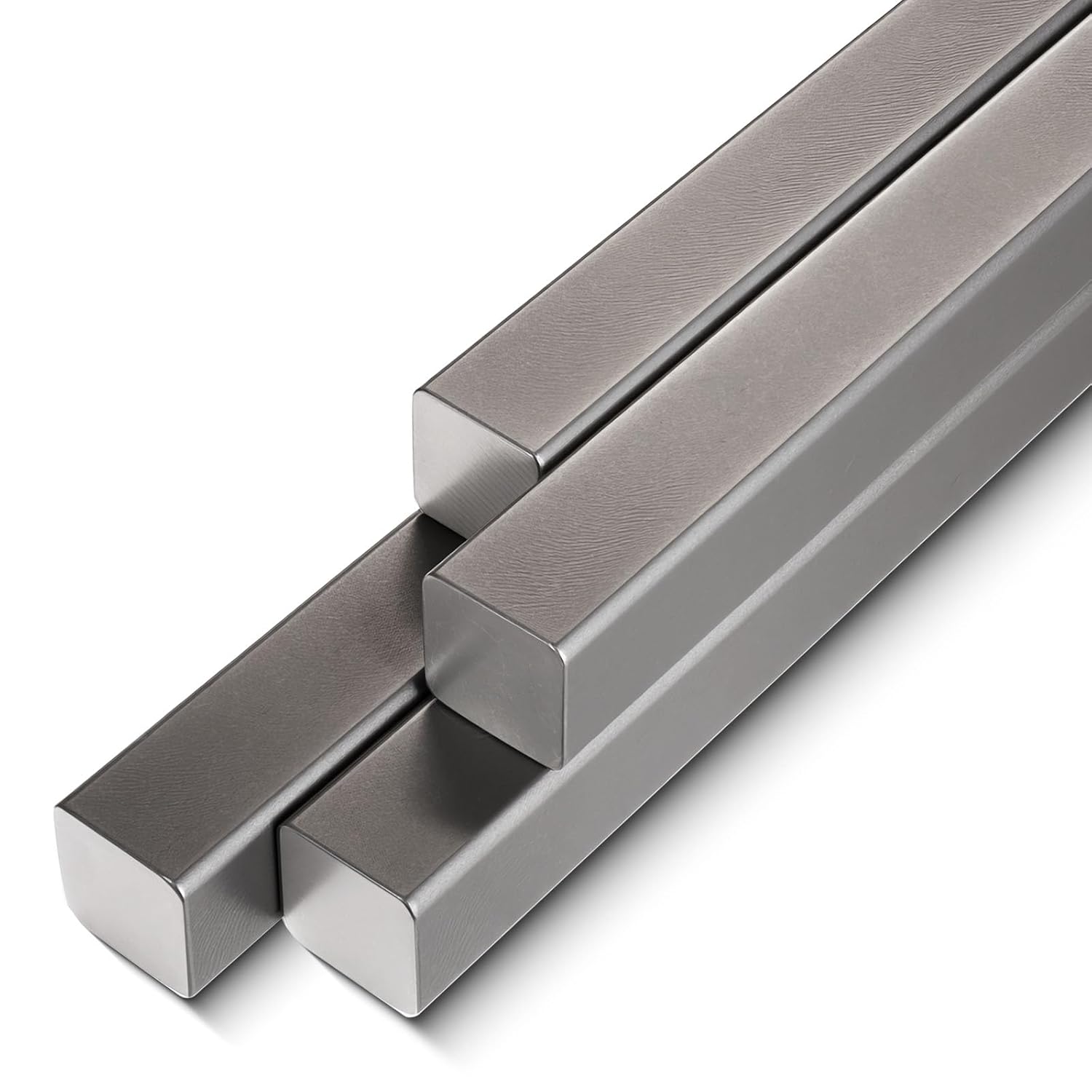 Rocaris 4-Pack 7/8" x 7/8" x 12" A36 Hot Rolled Steel Square Bars - Weldable Key Stock Rods for DIY Welding & Mechanical Projects