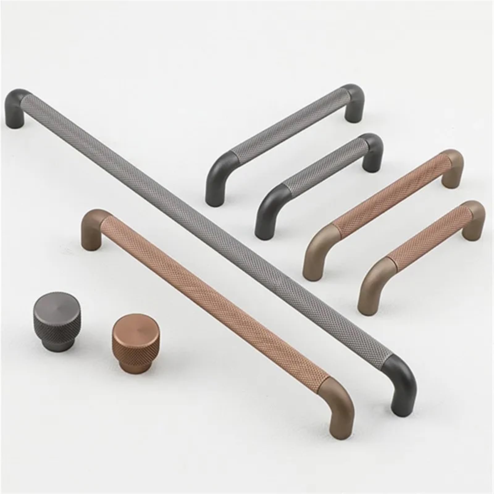 Poignées de commode ergonomiques en aluminium gris 192mm pour ouverture fluide