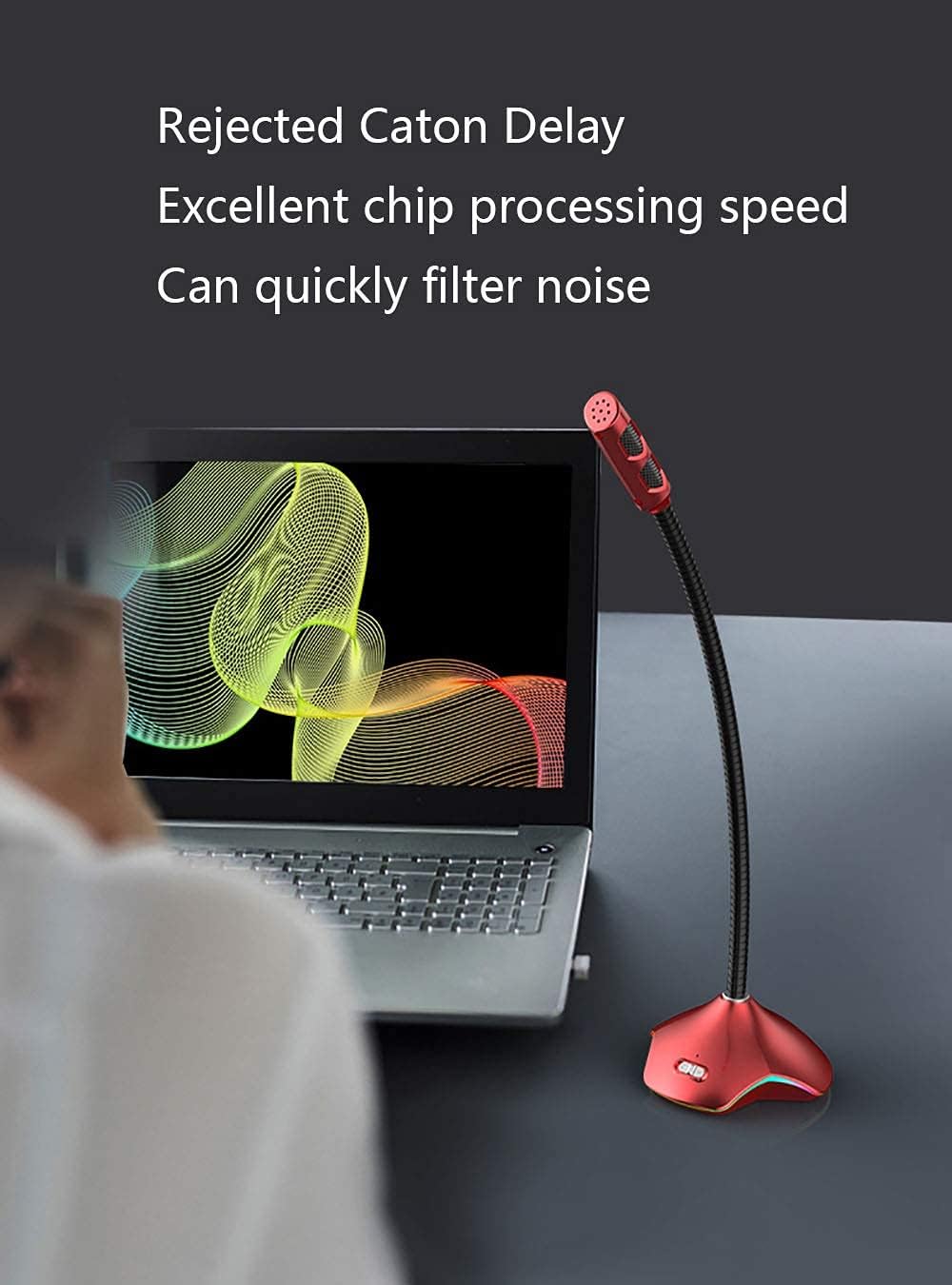 USB Microphone Computer Microphone,Plug &Play Home Studio Microphone,Condenser Microphone,Dual-Layer Acoustic Filter, for YouTube,Facebook,Skype,Google Search,Podcasting, Games