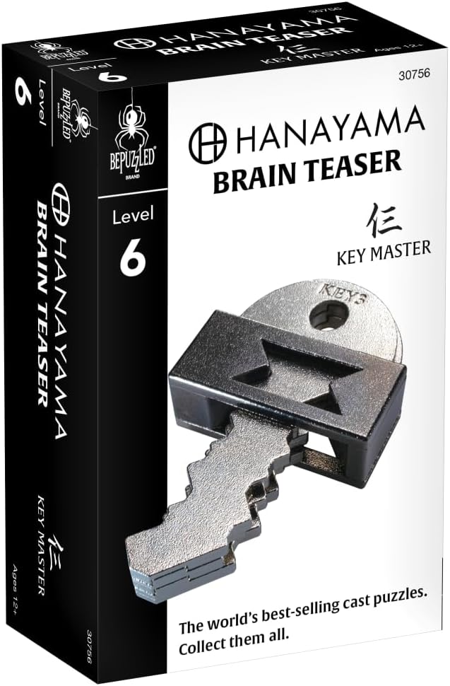 BePuzzled, Key 3 Hanayama Cast Metal Brainteaser Puzzle Mensa Rated Level 6, for Ages 12 and Up