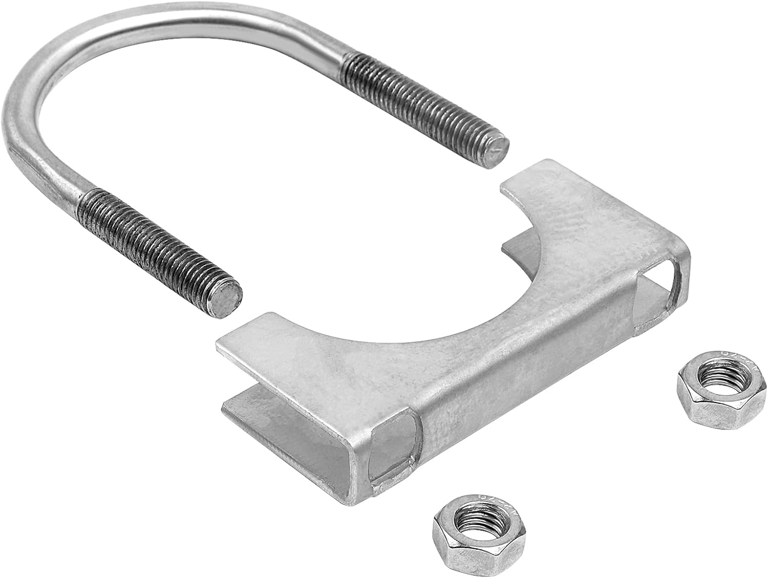 6 inch Heavy Duty U-Bolt Exhaust Clamp for 6" OD Exhaust Tail Pipe Diameter, Stainless Steel Muffler U-Bolt Clamps, Pack of 2