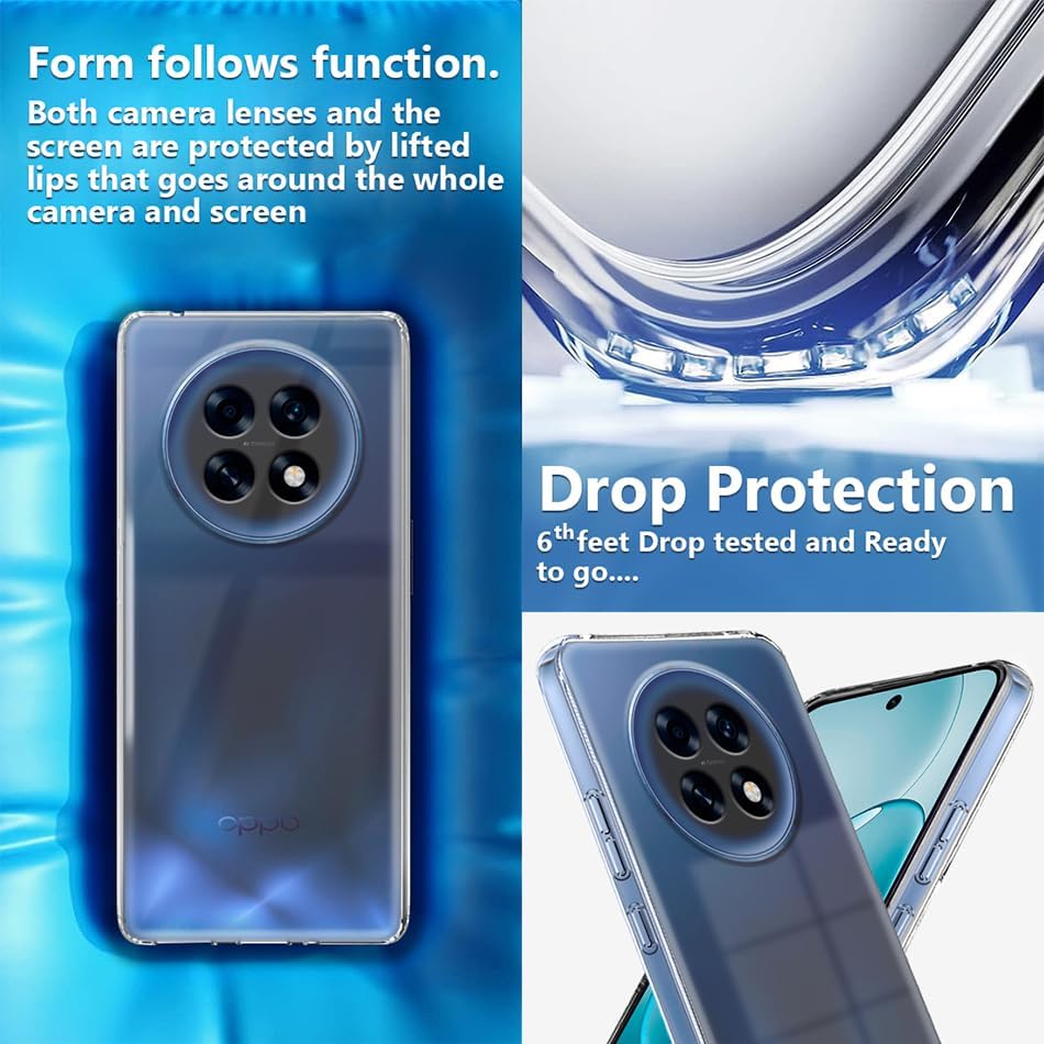Image of REALCASE Silicone Back Cover Case, Scratch Resistant Protective Crystal Clear Transparent Shock Proof Back Cover Case for Oppo F31 Pro Plus 5G