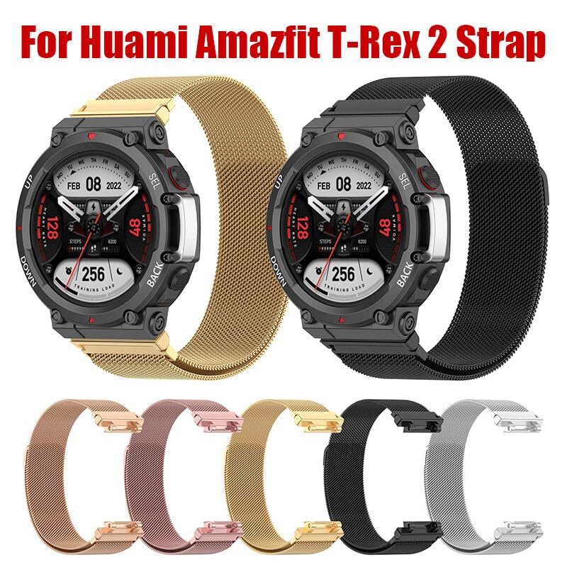 Image of YODI Strap Band Compatible with Amazfit T-Rex 2 Smartwatch Only Soft Silicone | Nylon | Chain | Leather Watch Straps with Installation Adjuster Tool For Amazfit TRex 2