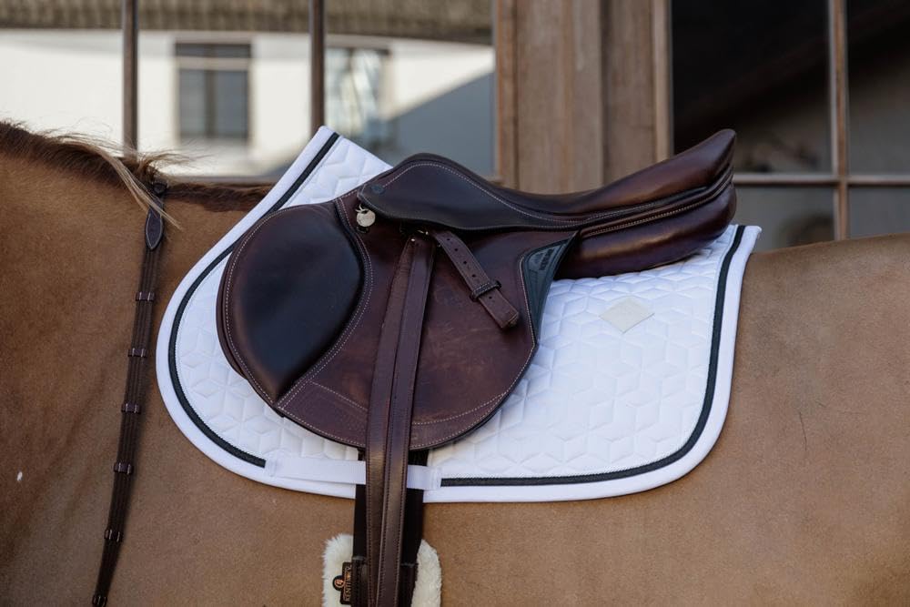 Kentucky Horsewear - Schabracke - Sattelunterlage Glitterseil Springen Weiß/Schwarz