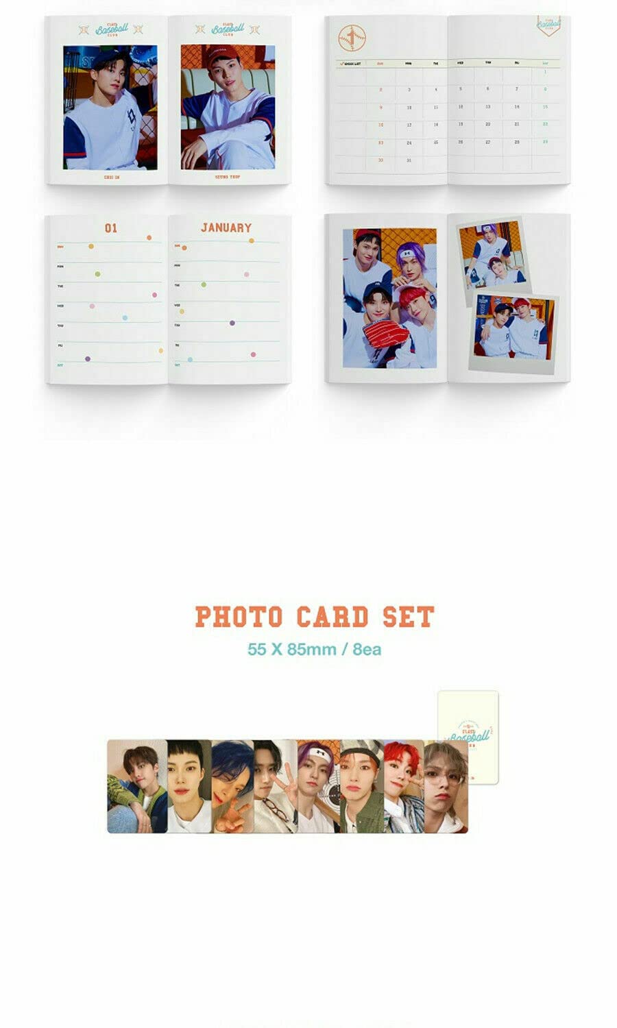 E'LAST 2022 SEASON’S GREETINGS [ BASEBALL CLUB ] ( 28p Deck Calendar+88p Photo Book+104p Diary+1ea Photo Card Set(1set 8ea)+1ea Sticker Set(1set 2ea)+1ea Post Card Set(1set 2ea) )