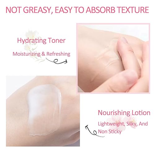 Miniatura 6 de Lily - Juego de cuidado de la piel 5 en 1 con base, lavado facial, tóner, loción hidratante y crema facial, set de regalo hidratante para el cuidado