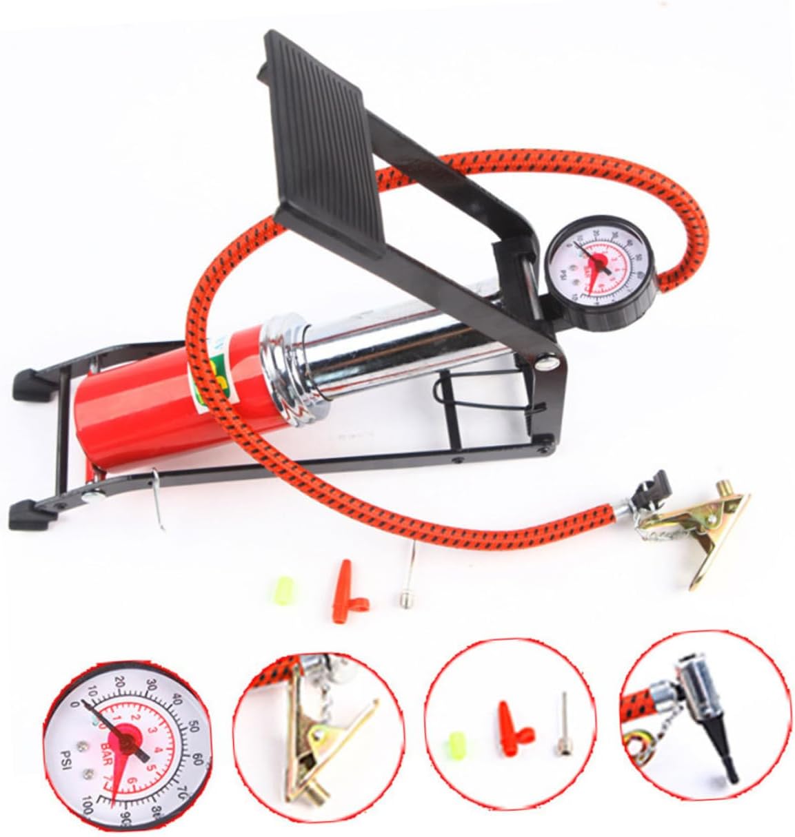 Inflatable Pump Car Foot Pump Bike Floor Pumps Tire Air Pump Portable Tire Inflator Air Pump for Car