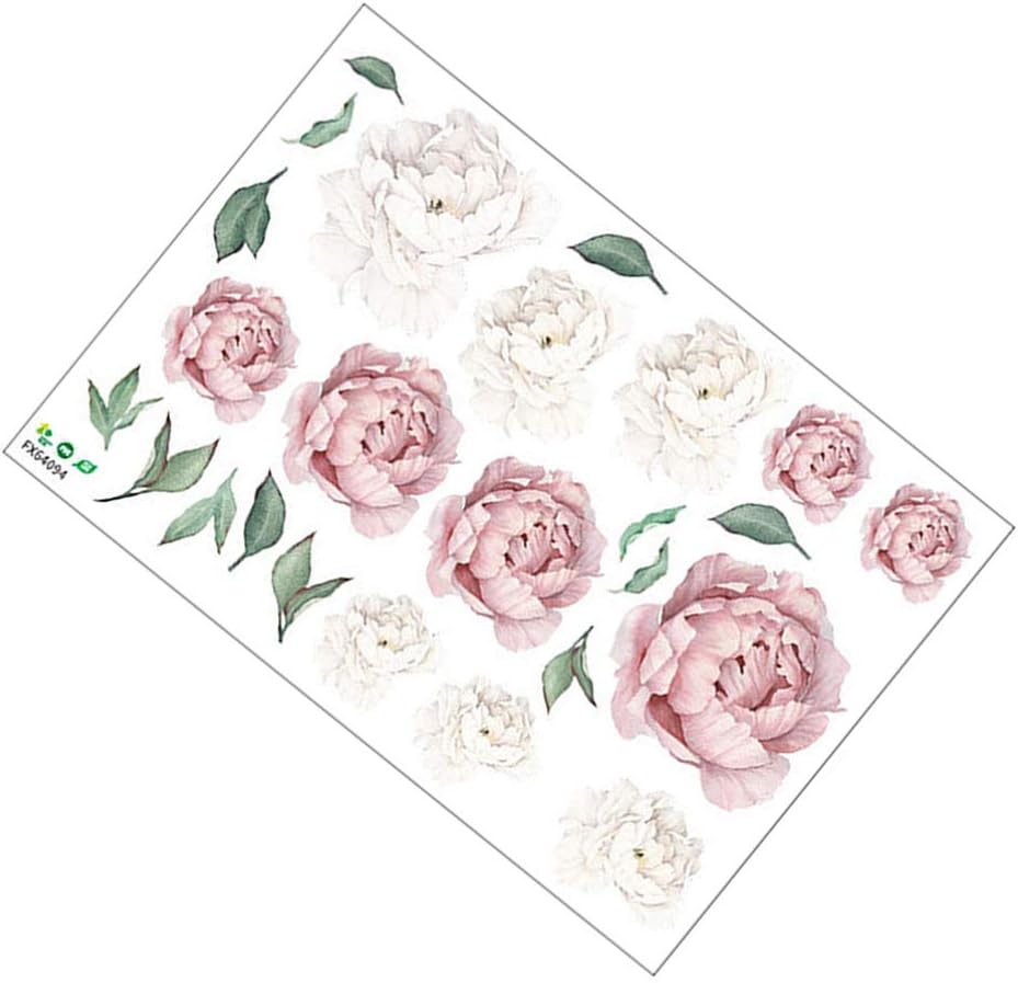 Wakauto Floral Wall Sticker, Self-Adhesive Rose Wall Decals Mural Pastoral Style Wallpaper Art Decor for Room and Bedroom TV Background - Image 4
