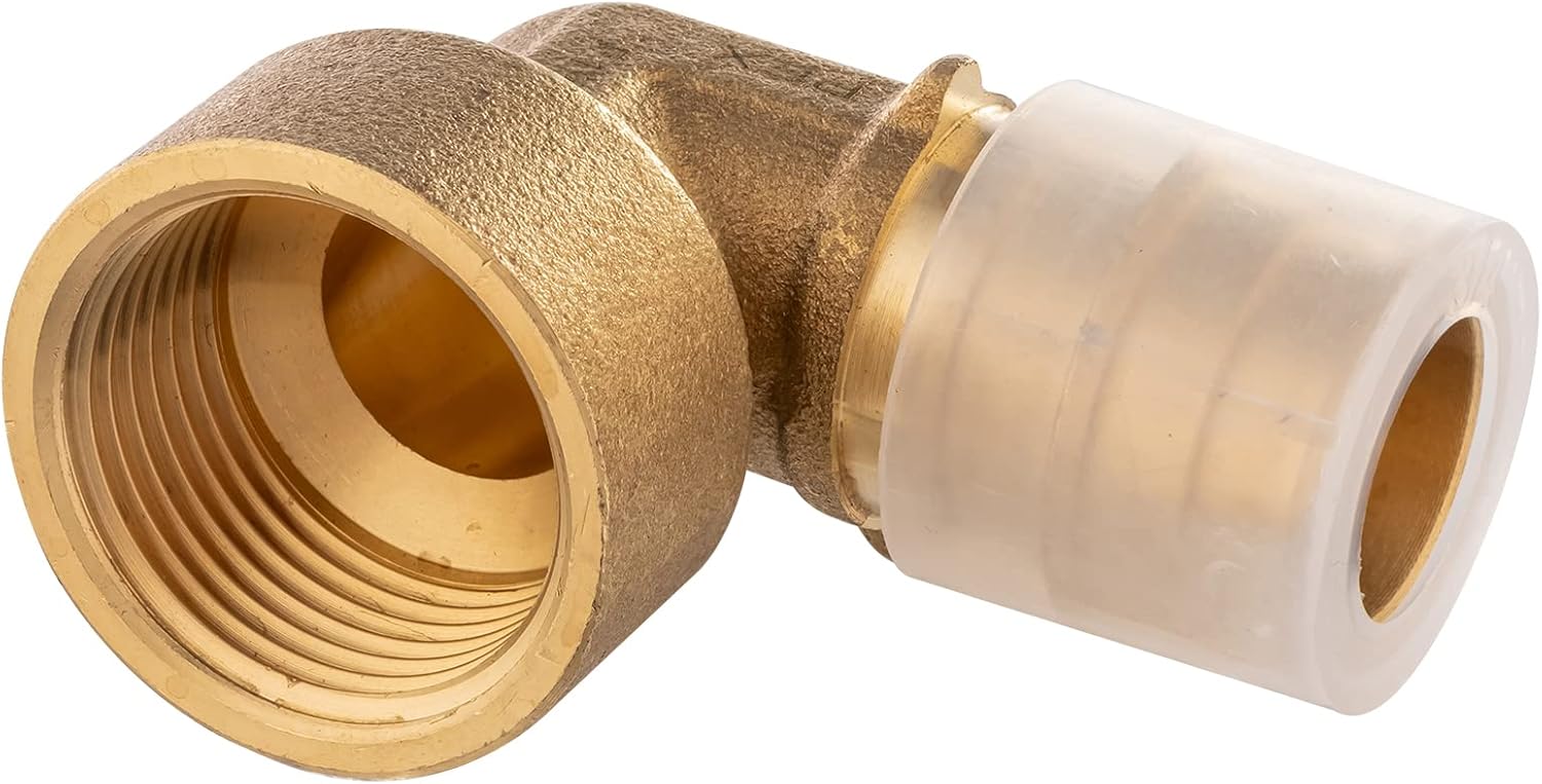 10-Pack EFIELD Pex A Expansion Brass Fittings 1/2"x 1/2" NPT Female Elbow For Pex-A Tube Connection, ASTM F1960,(PEX1960100-10PCS)