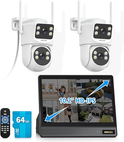 Miniatura 12 de (Audio de 2 vías y seguimiento automático) Sistema de cámara de seguridad inalámbrica PTZ de doble lente de 2.5K, sistemas de cámaras WiFi de