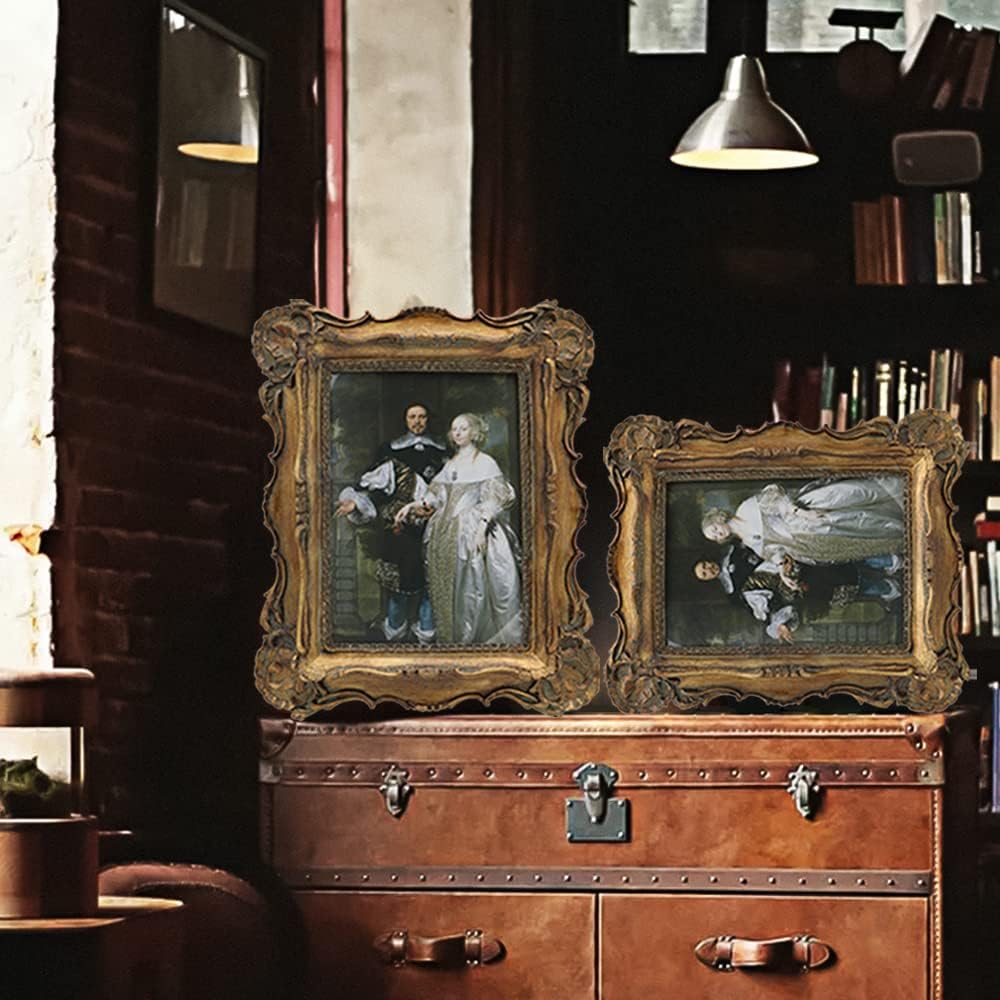 SYLVIA'S SHOP Vintage 8x10 Picture Frame, Antique Ornate Luxury Photo Frame, Table Top Display and Wall Hanging Home Decor, Old Fashioned Gorgeous Photo Gallery Art Deco, Bronze Gold