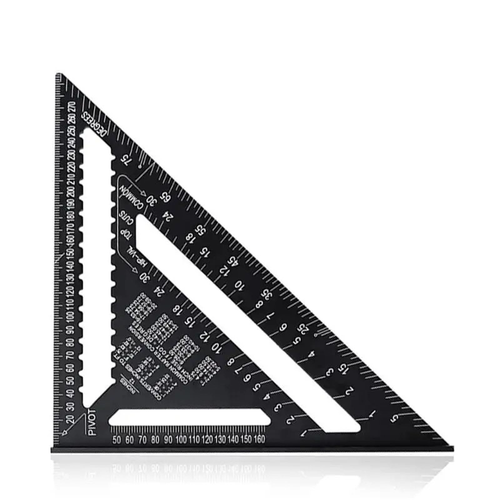 Angle Protractor,12 Inch Speed Square Metric Triangle Ruler Aluminum Alloy Measuring Woodworking