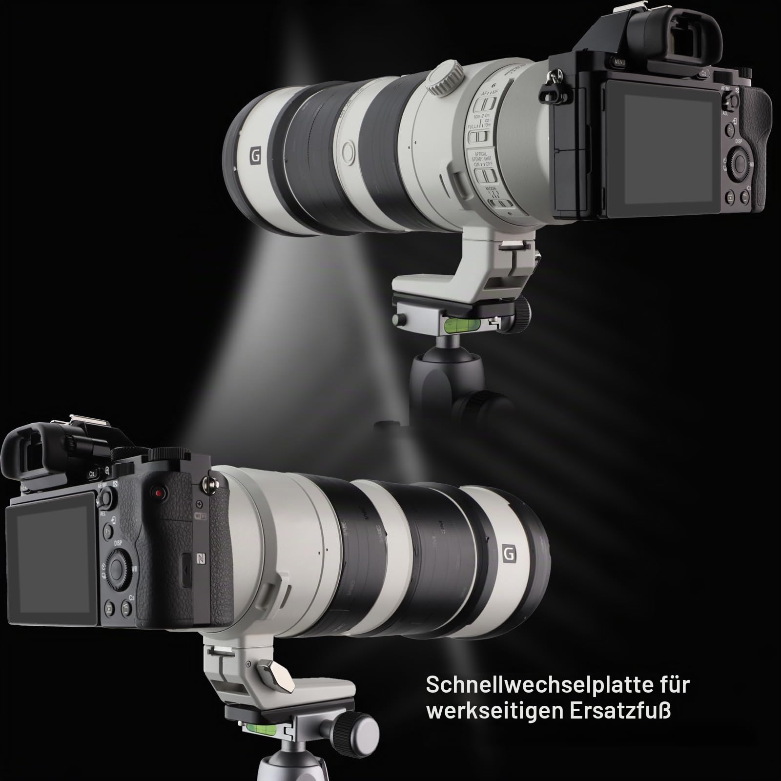 Leftfoto Objektivplatte für Sony FE 200-600mm f/5.6-6.3 G OSS (SEL200600G) Objektiv, Ersatzfußhalterung im Arca-Swiss-Stil.