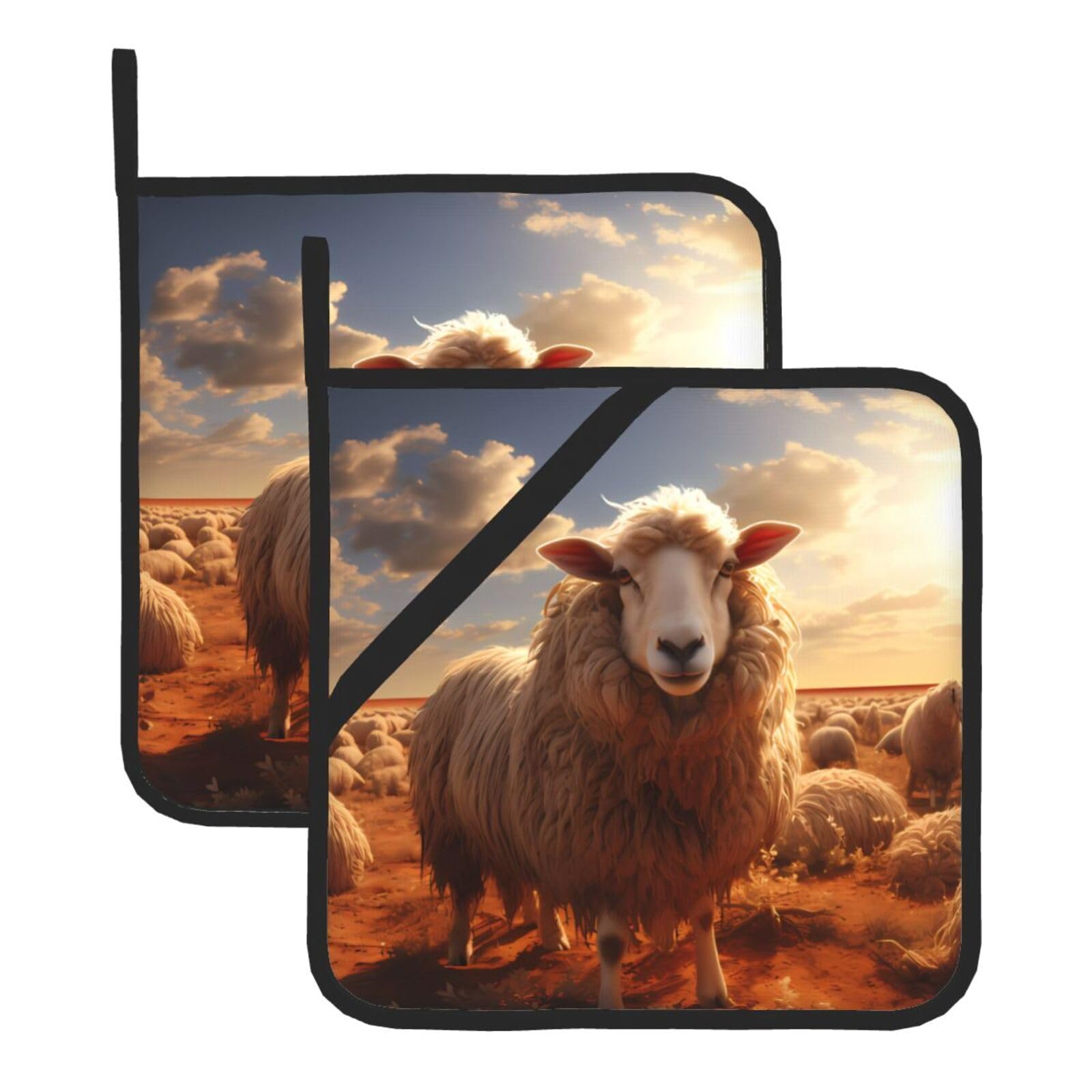 Australian sheep Square Heat Resistant Trivet Set Thick and Durable for Baking Barbecue Cookware Oven