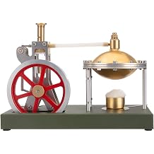 ENGINEDIY DIY Retro Steam Engine Model Kit, Vertical Steam Engine Model with Spherical Boiler Support and Additional Load Metal Engine Model Kits for Adults to Build