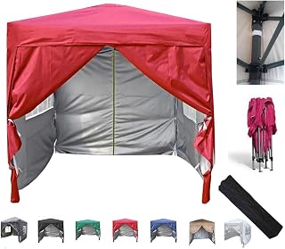 Mcc@home Premier 2x2m Waterproof Pop-up Gazebo with Silver Protective Layer Marquee Canopy (WS) (Red)