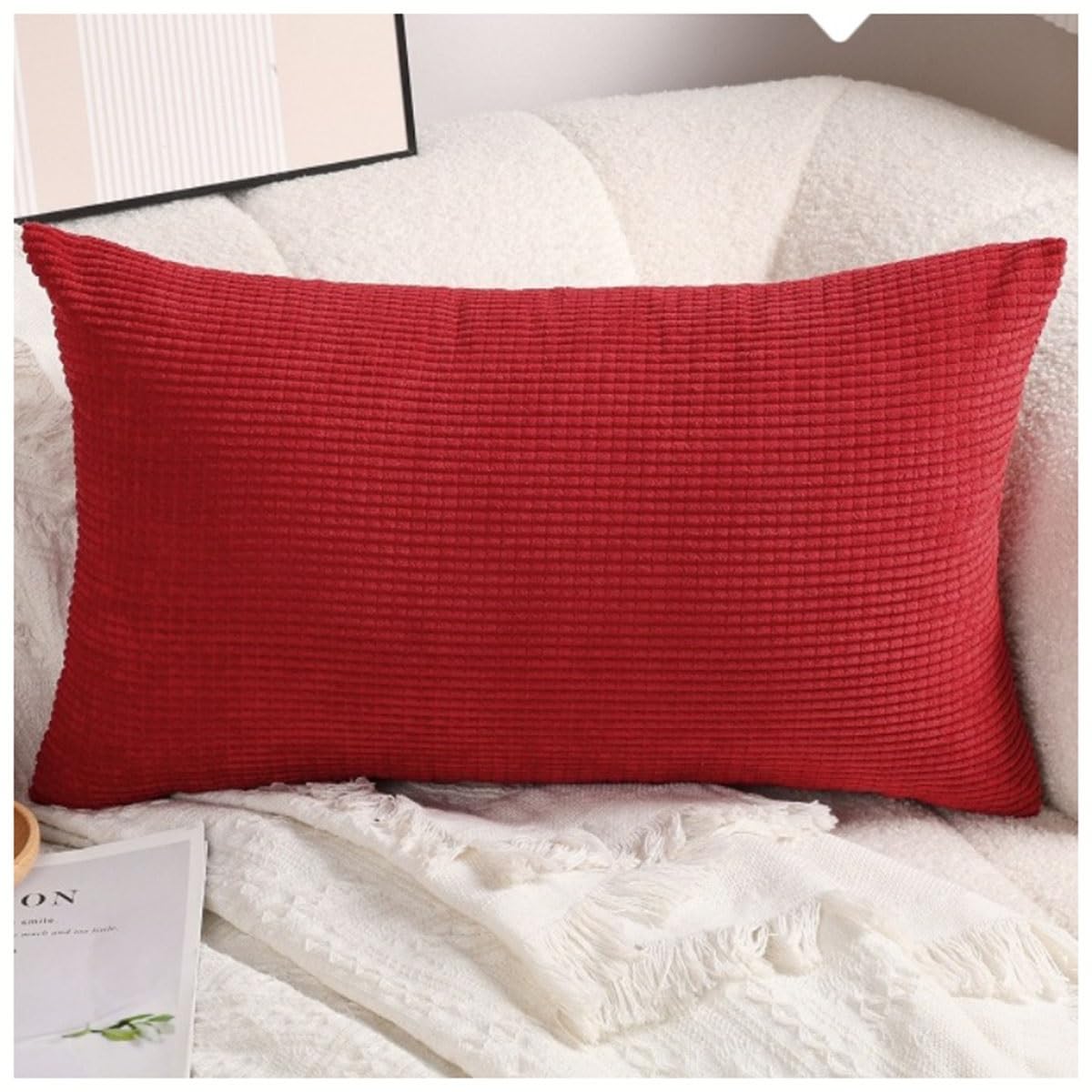 SWJ-swjssb Decorative Cushion Covers Rectangle Throw Pillow Covers With Zip,Soft Corduroy Pillowcases For Living Room Couch Sofa Bed Pillows Protector Cover (Color : #6, Size : 60x80 cm (1pc))