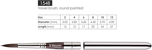 Miniatura 17 de Speedball Art Products, 1540-3/0, Pincel Escoda Serie Versatil - artístico para pintura acuarela y acrílica, mango corto