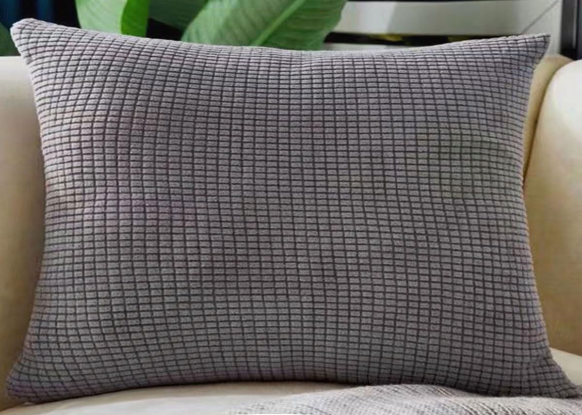 Stretch Kissenbezug 40x60/50x70 Kissenbezüge 60x70, Sofa Kuschelkissen Bezug Cord Zierkissenbezug Dekokissen Sofakissen Mit Reißverschluss Kissenhülle Dekorative(Dark Grey,60x70 cm Set of 2) Küche, Haushalt & Wohnen