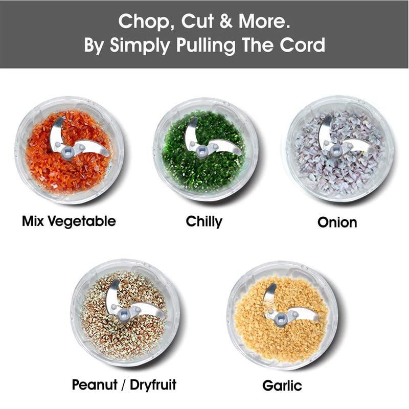Image of SORATH 3 Blade Maual Chopper Mini Handy and Compact Chopper for Effortlessly Chopping Vegetables and Fruits for Your Kitchen