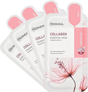 Mediheal Official Best Korean Sheet Mask - Collagen Essential Face Mask 4 Sheets Lifting and Firming For All Skin Types Value Sets