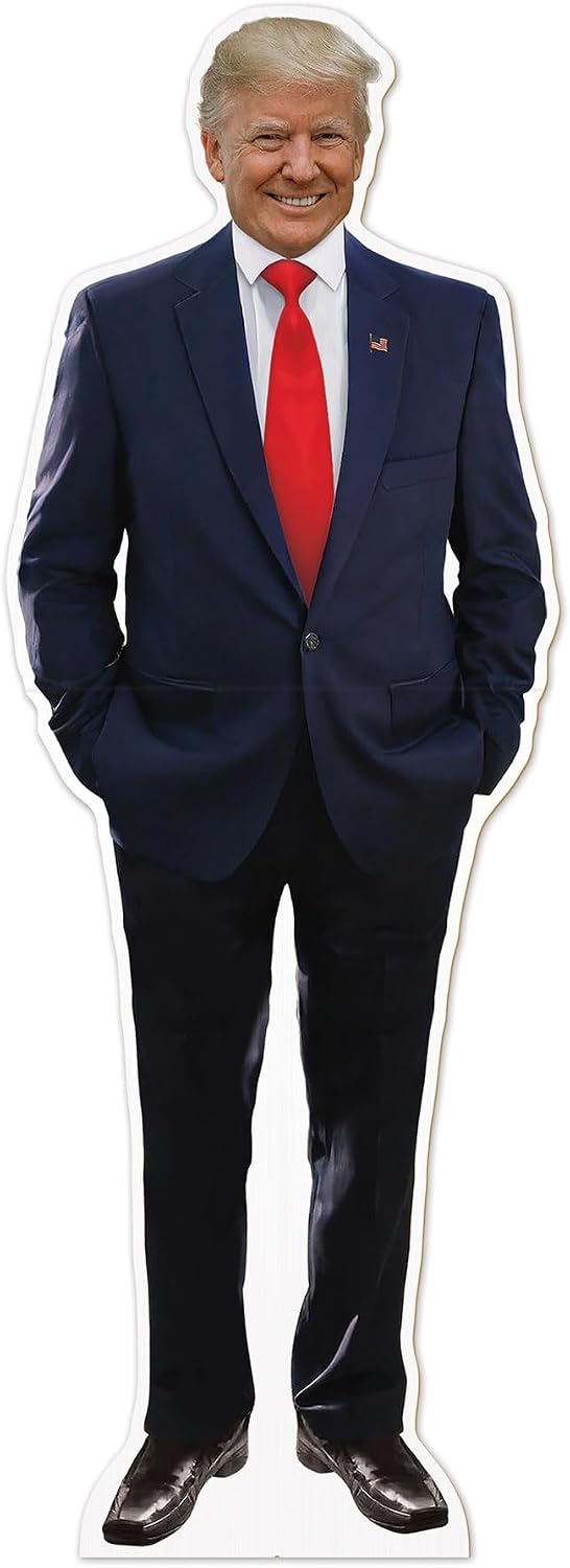 Beistle Donald Trump 2024 Republican Candidate Life-Size Stand-Up, 71-3/4” X 25-1/4” - Corrugated Cardboard Cutout with Easel for Political Presidential Rallies, Events, and Campaigns