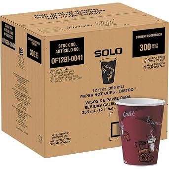 Solo OF12BI-0041 12 oz Bistro SSP Paper Hot Cup Case of 300