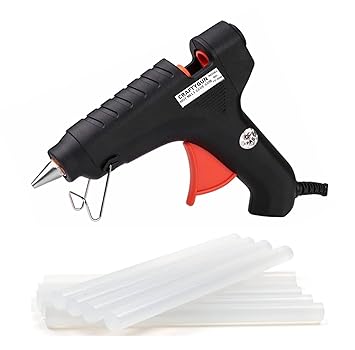 BLACK 40W 40 WATT GLUE GUN WITH 8 GLUE STICKS
