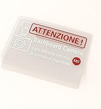 StampaGenerale - 4 Anti-Theft Car Dashboard Stickers in PVC (8 x 4 cm) Visual Deterrent Sticker Durable and Easy to Apply (4 DashCams, White)